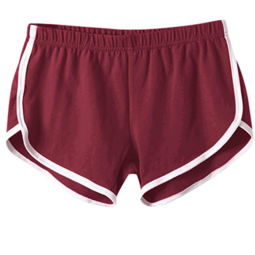 Maroon Casual Summer Sports Yoga Shorts Workout Athletic Running Gym Shorts